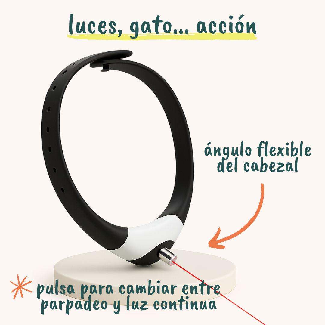 Juguete inteligente en forma de collar láser para gatos curiosos