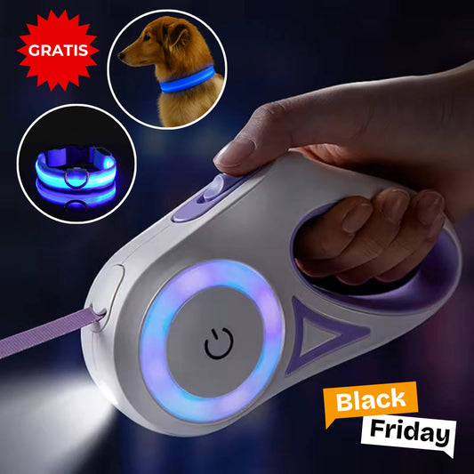 Correa retráctil LED + Collar LED GRATIS