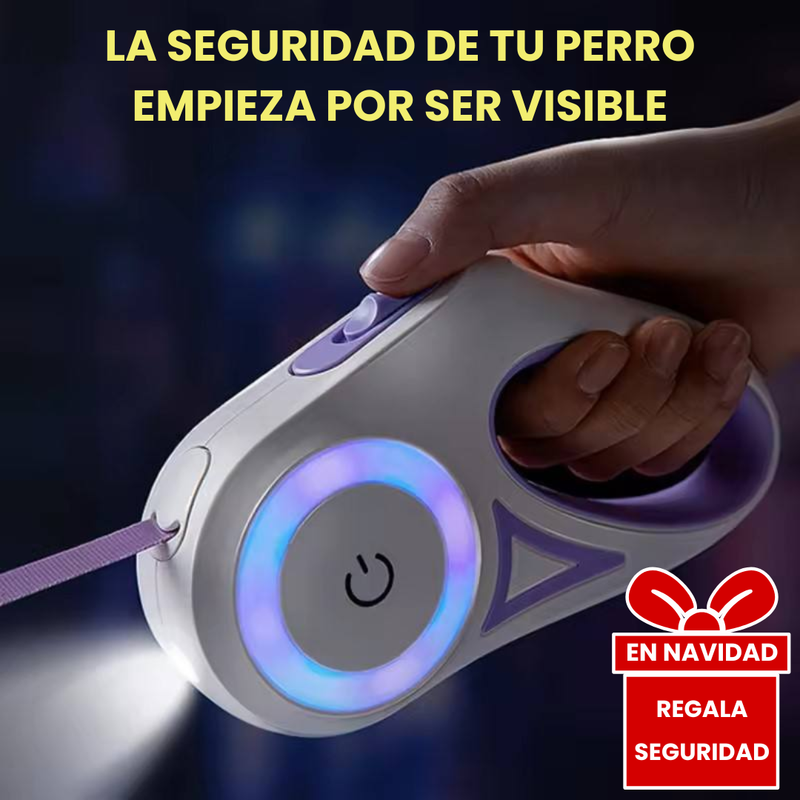 🎁 OFERTA NAVIDAD: Correa retráctil LED + Collar LED GRATIS