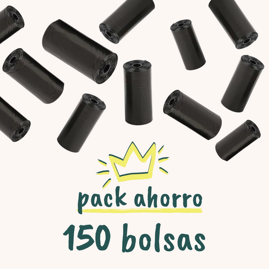 Pack de 150 bolsas biodegradables para excrementos de perro, resistentes, sin olor y fáciles de usar – ideal para paseos limpios y responsables